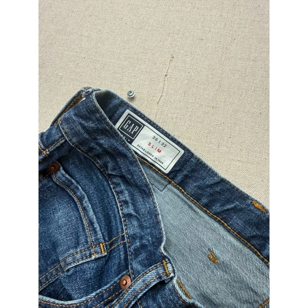 GAP Men's Slim Fit Jeans 36x32 Medium Wash Blue Denim Straight Leg [A171] - Picture 6 of 6